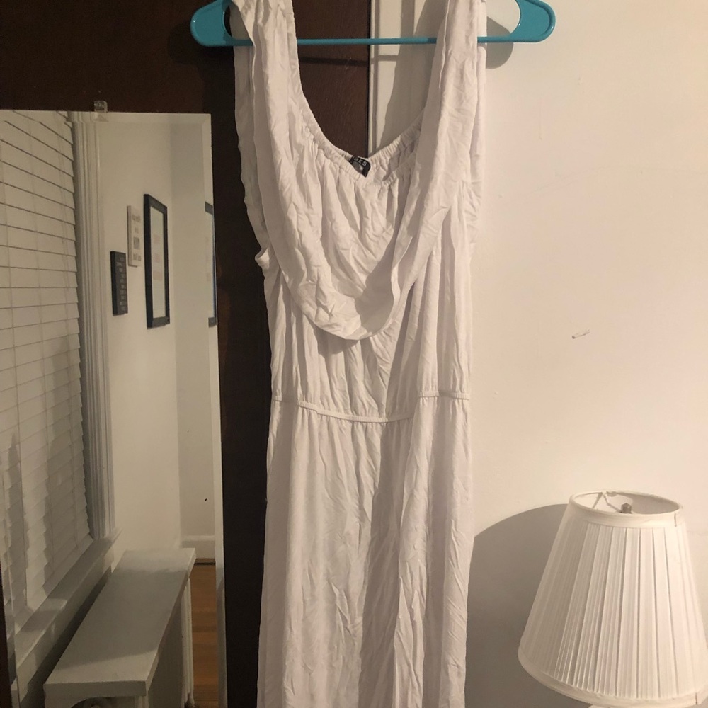 White off the shoulder midi dress